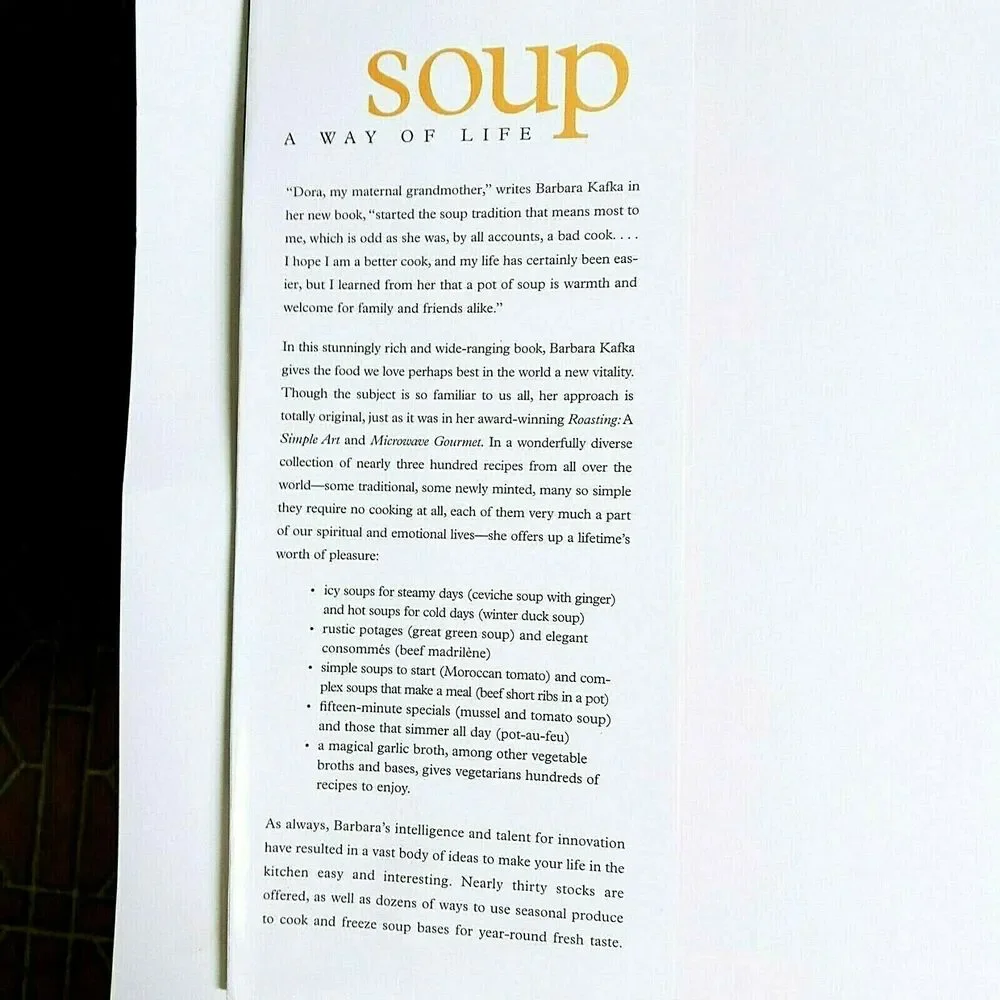 Soup a Way of Life Cookbook Recipes Charts Questions Answers Soups Stews Book